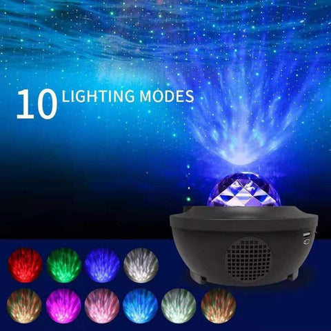 Colorful Starry Sky Projector Bluetooth USB Voice Control Music Player LED Night Light USB Charging Projection Lamp Kids Gift