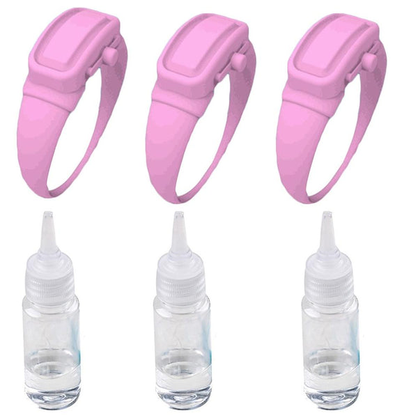 Hand Sanitizer Dispensing Silicone Wristband/Bracelet-3 pieces/ pack