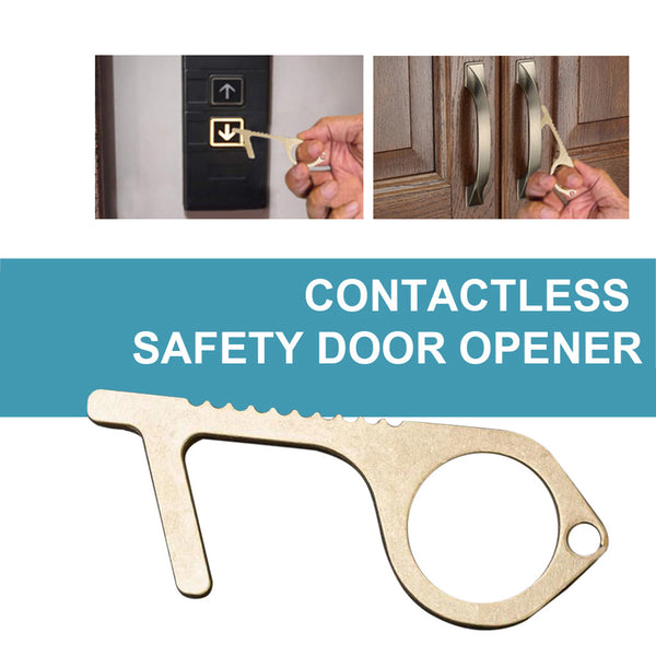 Elevator Button Contactless Safety Door Opener Door Handle Brass Key Grip Safety Protection Isolation No-Touch Door Opener