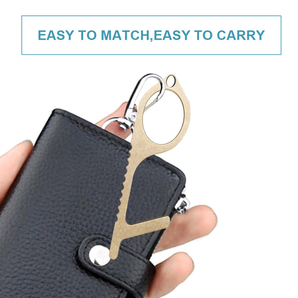 Elevator Button Contactless Safety Door Opener Door Handle Brass Key Grip Safety Protection Isolation No-Touch Door Opener