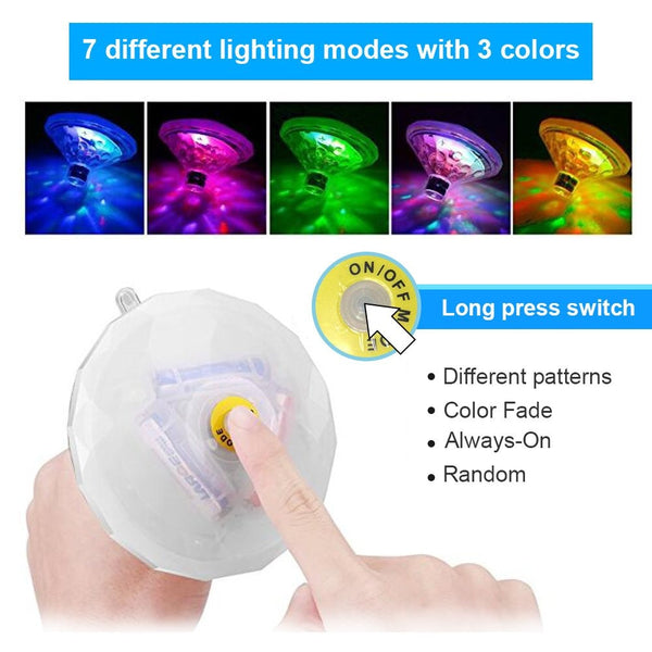 Floating Underwater Light RGB Submersible LED Disco party Light Glow Show Swimming Pool Hot Tub Spa Lamp Baby Bath Light