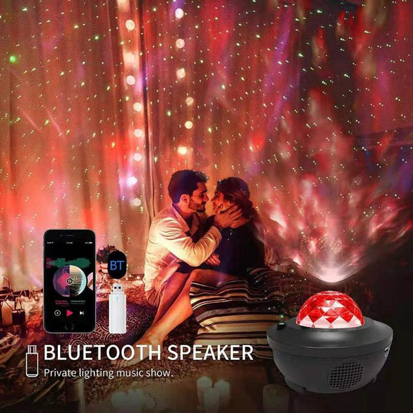 Colorful Starry Sky Projector Bluetooth USB Voice Control Music Player LED Night Light USB Charging Projection Lamp Kids Gift