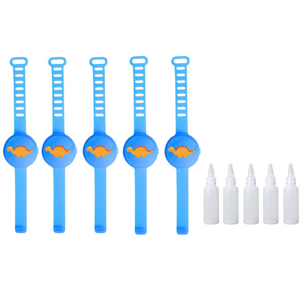 5PC Sanitizer Bracelet Pumps Disinfectant Sanitizer Dispenser Bracelet Wristband Hand Sanitizer Dispensing Silicone Bracelet