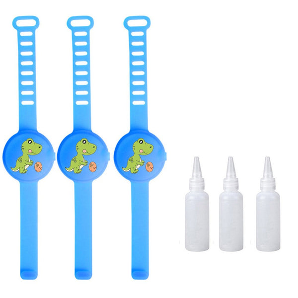 1-5PC Adult Kid Liquid Wristband Hand Dispenser Handwash Gel With Whole Sanitizing Dinosaur Print Sanitizer Bracelet