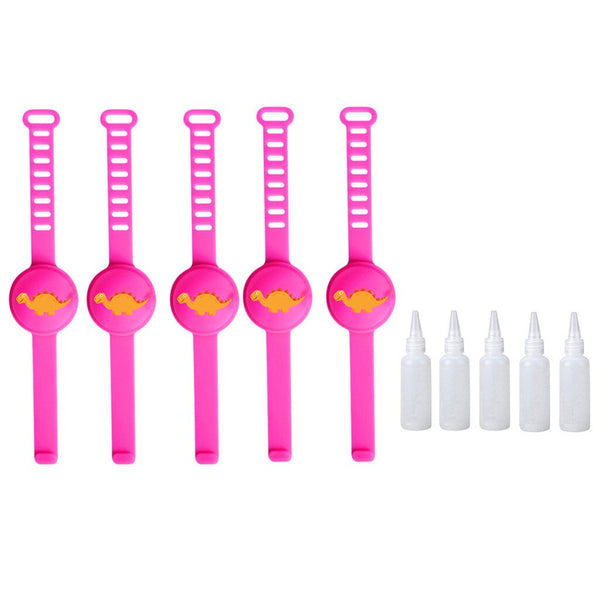 5PC Sanitizer Bracelet Pumps Disinfectant Sanitizer Dispenser Bracelet Wristband Hand Sanitizer Dispensing Silicone Bracelet