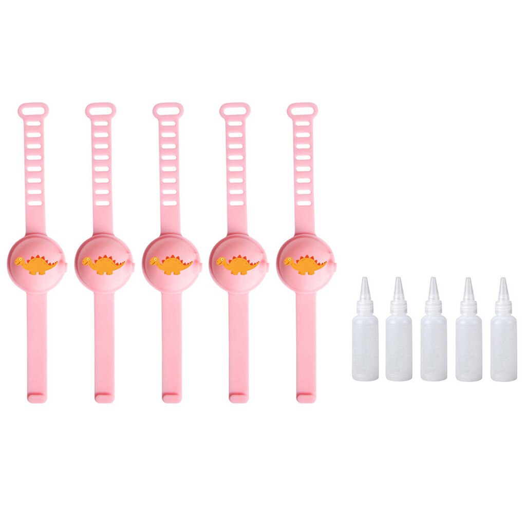 5PC Sanitizer Bracelet Pumps Disinfectant Sanitizer Dispenser Bracelet Wristband Hand Sanitizer Dispensing Silicone Bracelet