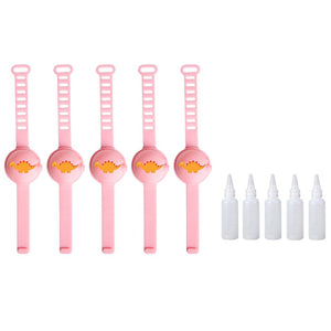 5PC Sanitizer Bracelet Pumps Disinfectant Sanitizer Dispenser Bracelet Wristband Hand Sanitizer Dispensing Silicone Bracelet