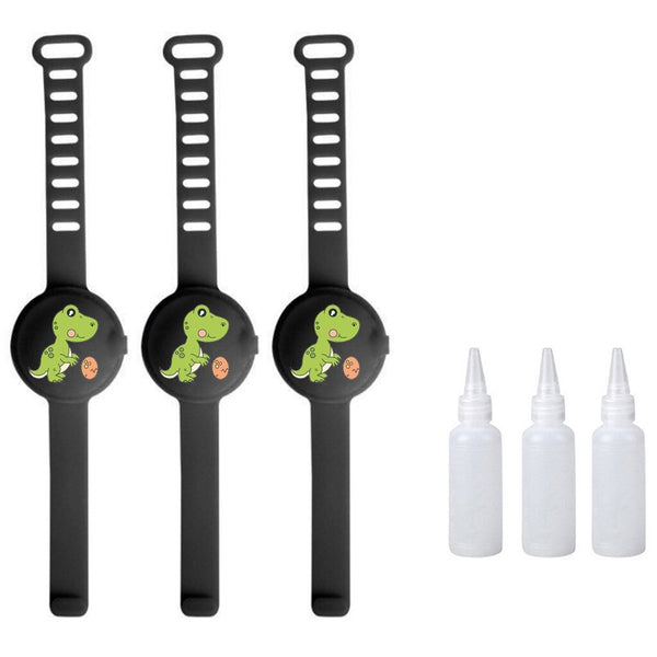 1-5PC Adult Kid Liquid Wristband Hand Dispenser Handwash Gel With Whole Sanitizing Dinosaur Print Sanitizer Bracelet