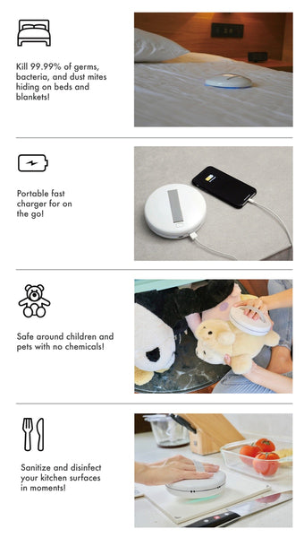 Original Bacteria Killing Robot CleanseBot World's First Bacteria Killing Robot For Home and Travel UV Sterilizers Mite Killer